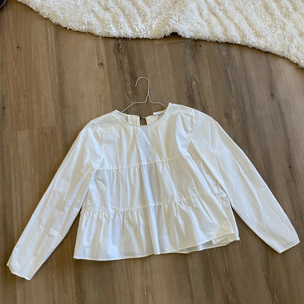 Zara voluminous poplin shirt top
